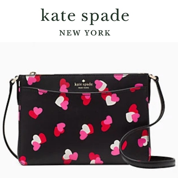 NWT-Kate Spade-SET-Flutter Hearts-Rory Crossbody Bag & Red Heart Coin Purse-$378 - Picture 11 of 16